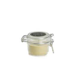 Pistache green glass weck jar tealight candle container with metal lid and clamp closure