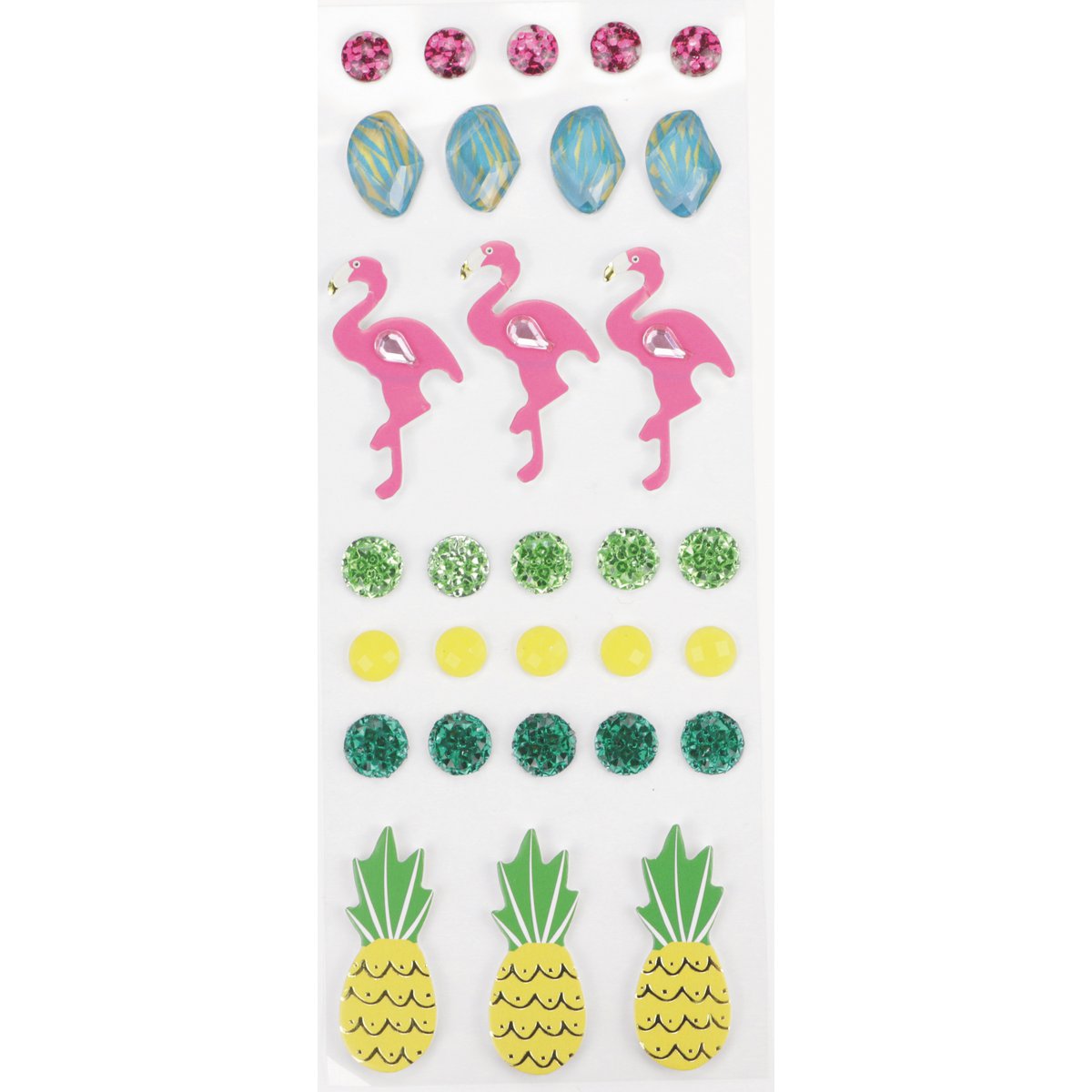 STICKERS ASS. FLAMINGO 30 PIECES 40mm