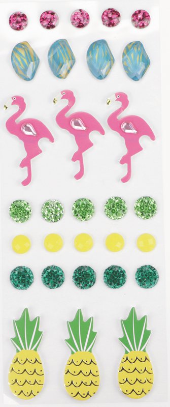 STICKERS ASS. FLAMINGO 30 PIECES 40mm