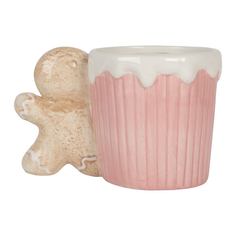 Mok 350 ml Roze Keramiek Gingerbread man