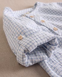 Set Baby Boy Hellblau Vichy kariertes Hemd und Shorts M19-21501394
