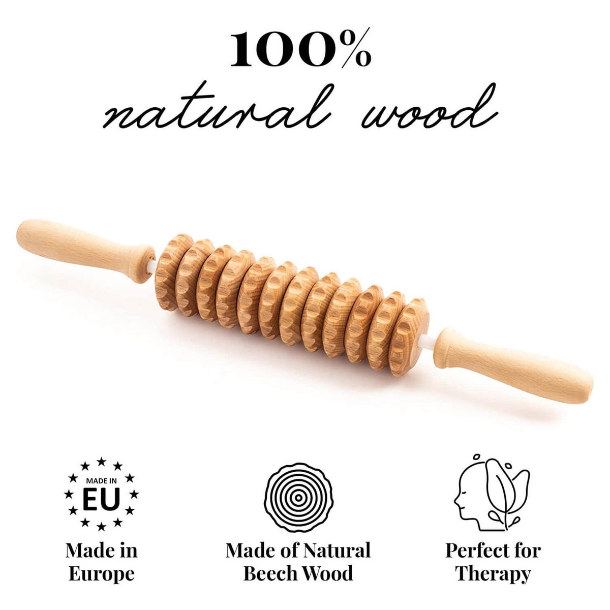 Flexi Wooden Cellulite Massage Roller Lymphatic Drainage Massager Maderotherapy