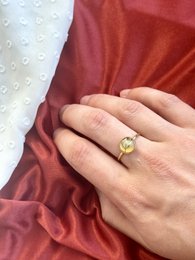 Stainless Steel Ring with real Gypsophila flowers