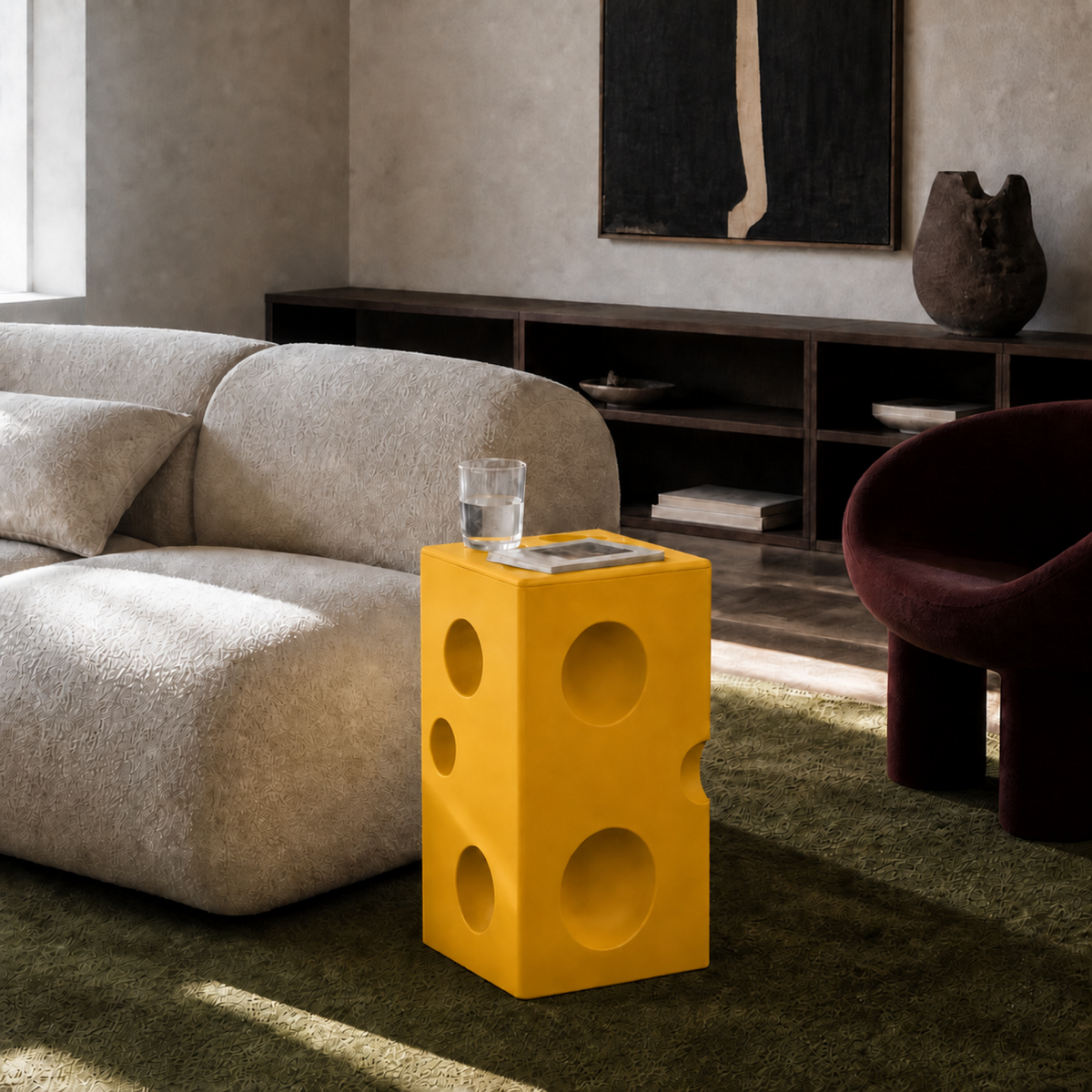 Cheese Block Side Table