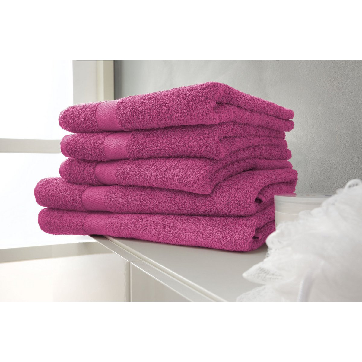 100% Katoenen Handdoeken Fuchsia