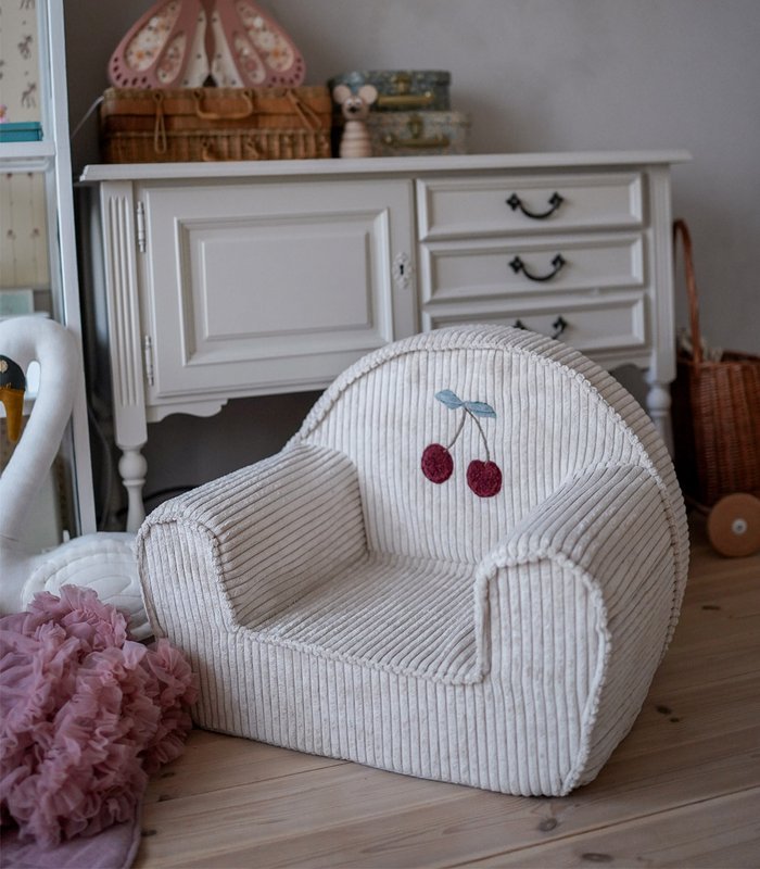 Corduroy toddler chair with cherry