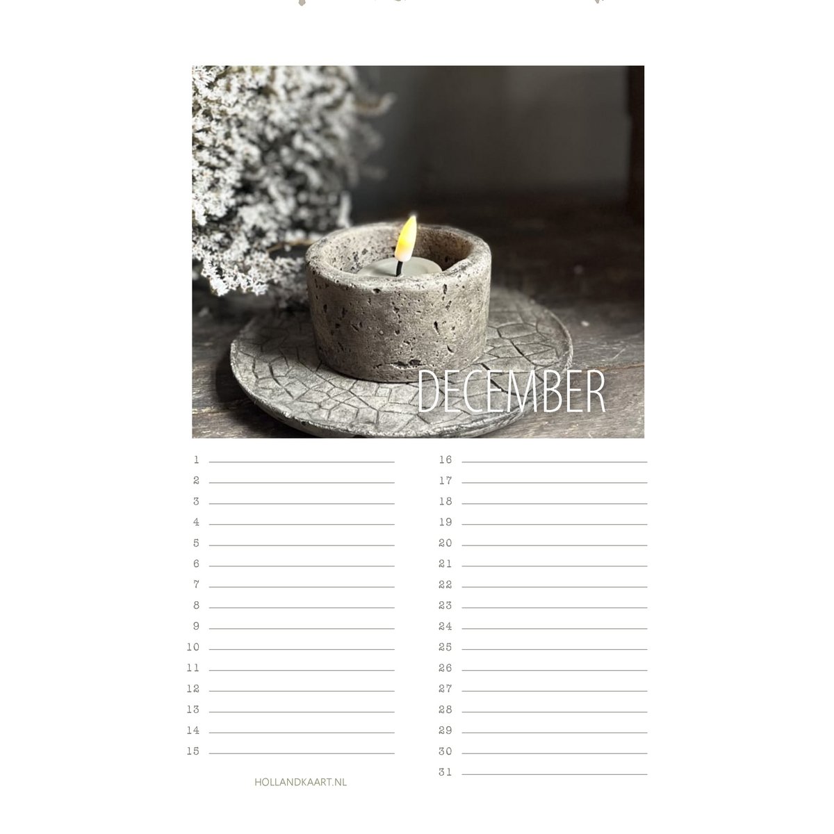 Calendario de cumpleaños No. 5 Rural/sobrio