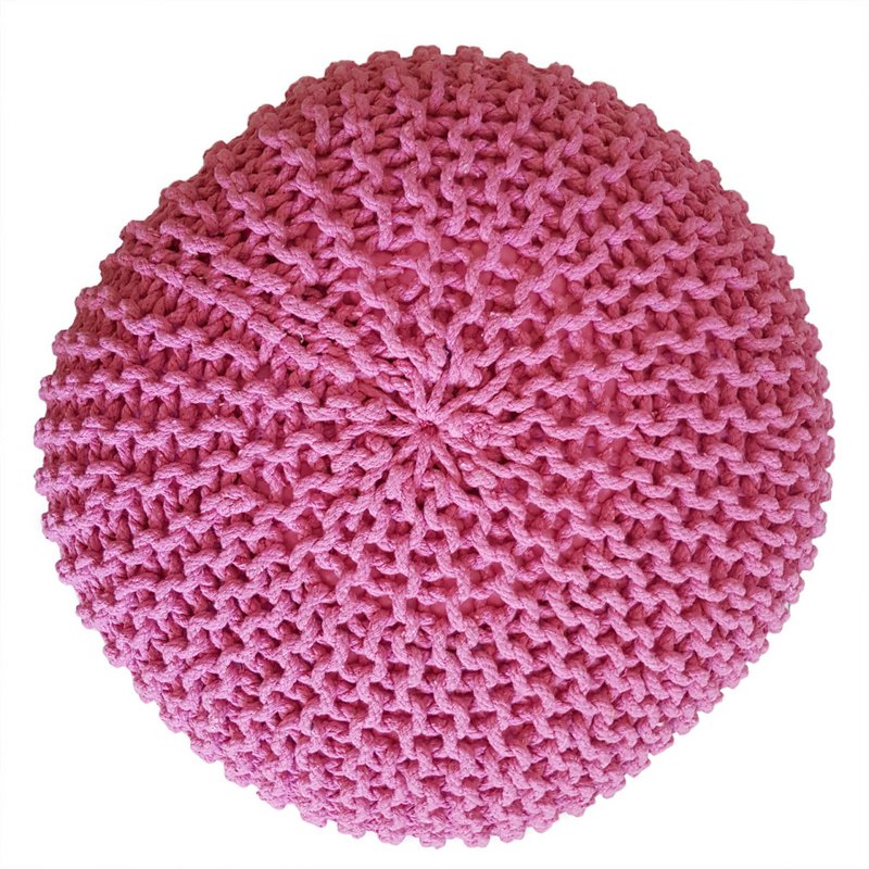 Pouf Ø 55 H 37 H 37 Strickhocker Sitzpouf Bodenkissen nachhaltig