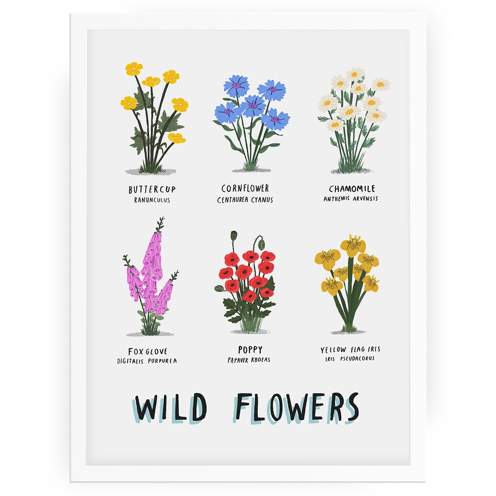 Estampado de flores silvestres