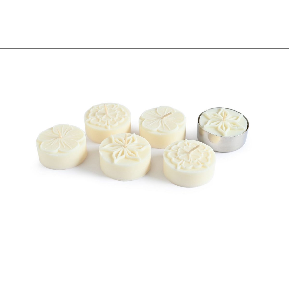 Large tealights rapeseed wax FLOWERS 