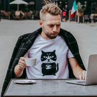 Herren-T-Shirt „Grumpy Cat“.