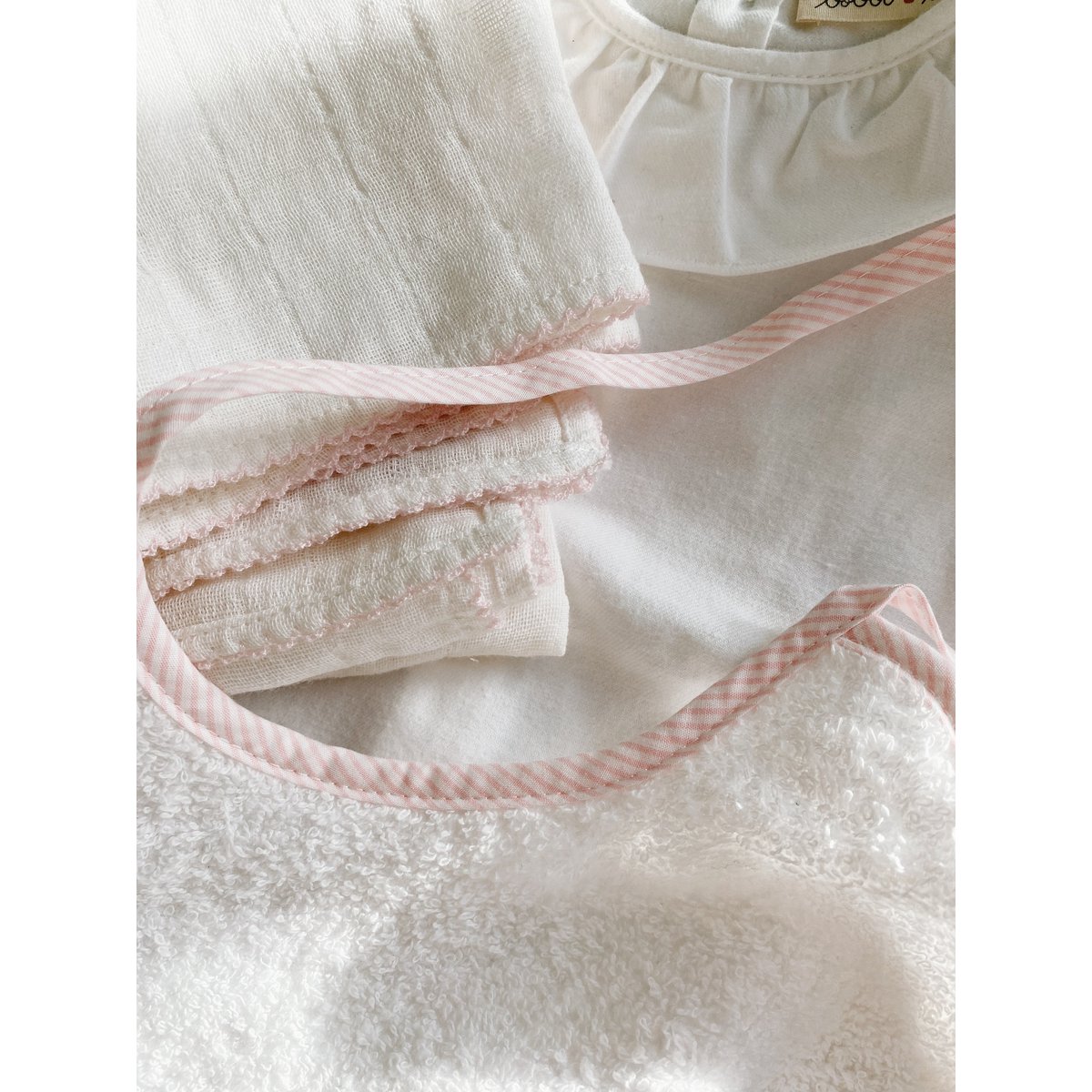 Mousseline avec passepoil au crochet - Passepoil Rose