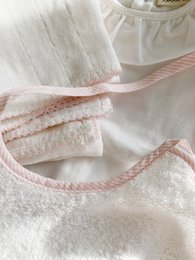 Musselin mit gehäkelter Paspel - Pink Piping