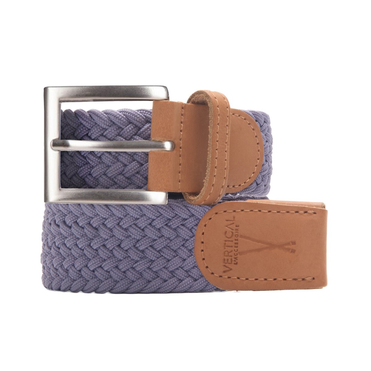 Mauve elastische gevlochten riem