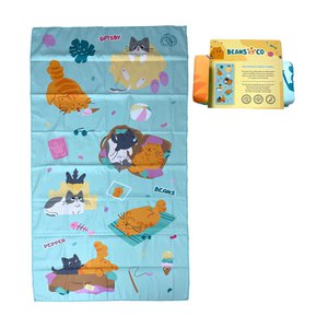 Bonen en Co Cats MicroFibre strandhanddoek