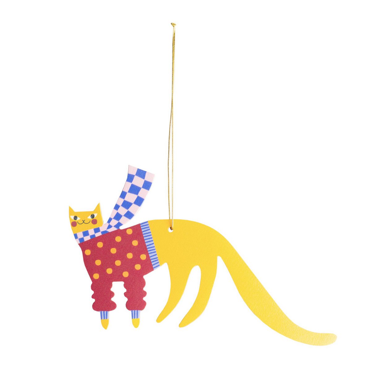 Decoración colgante del árbol de Navidad del lindo gato amarillo