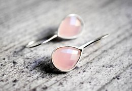 925 sterling zilveren rozenkwarts oorbellen - elegante edelsteen sieraden OHR925-102