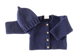 Set: Baby cardigan & Secret Santa hat made from 100% finest merino wool - the perfect gift for a birth