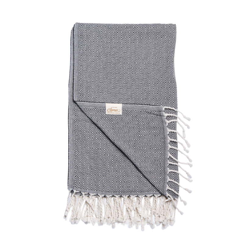 Hammam towel diamond / black