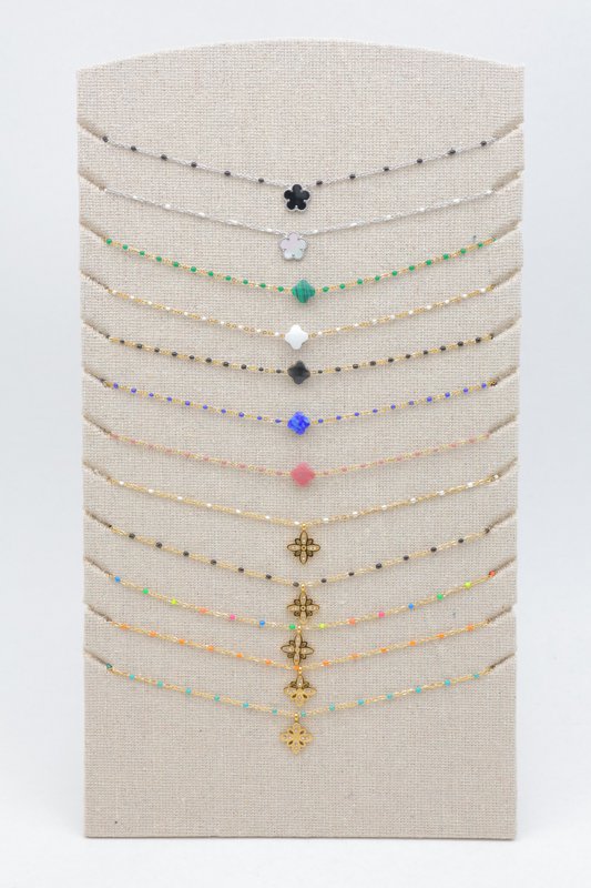Lot de 12 colliers colorés en acier inoxydable