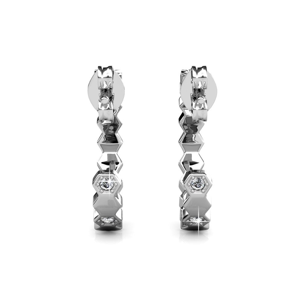 Geschwungene Ohrringe – Silber und Kristall