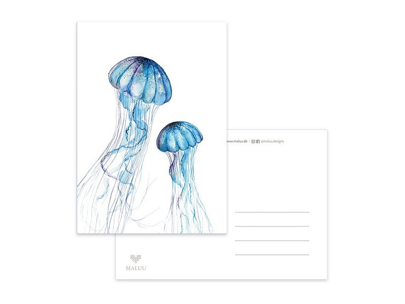 Dúo de medusas postales