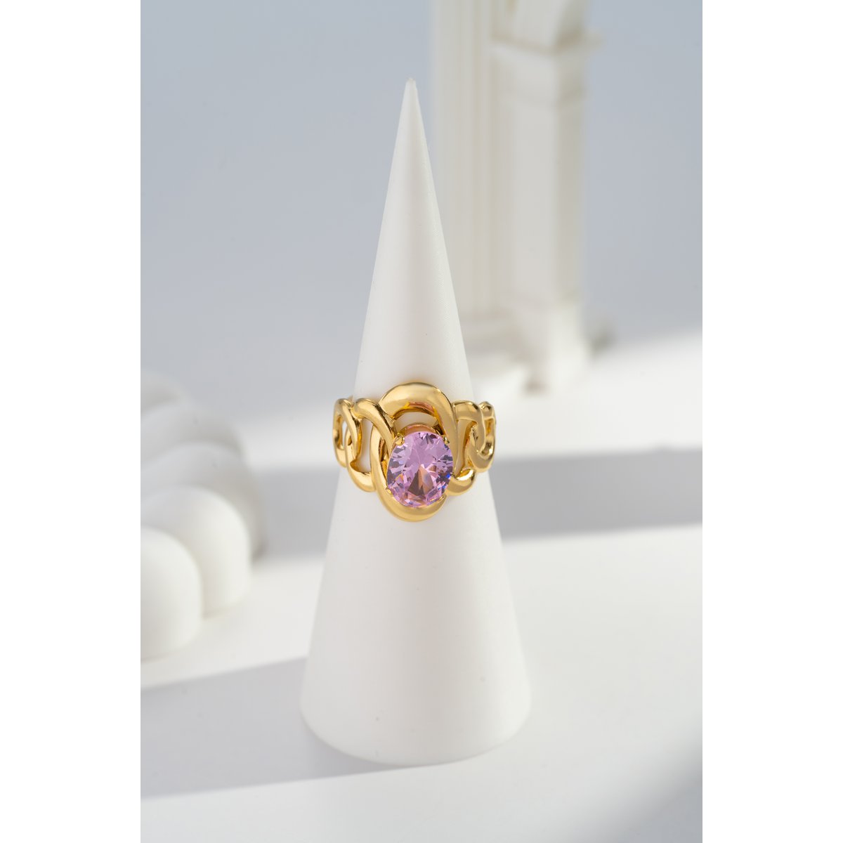 Round ring adjustable crystal stripe elegant stainless steel