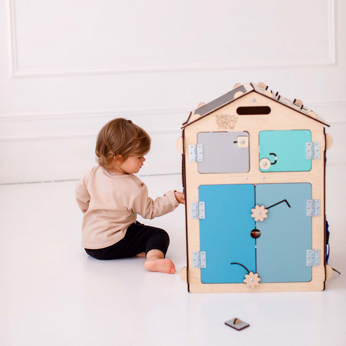 Set - BusyBoard house natura/mint and creative cube
