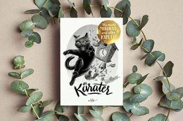 A deck of playing cards featuring stylized illustrations of karate-themed characters and designs. The cards have a vintage, retro aesthetic with bold black and white graphics.