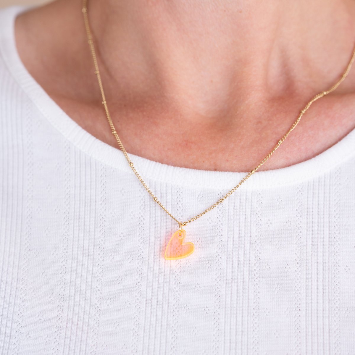 Uroki Ketting Lume | Serce Neonowe Pomarańczowe Złoto