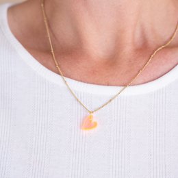 Ketting Lume Charms | Hjerte Neon Orange Guld