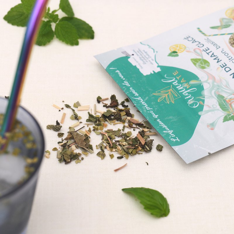 Økologisk mynte, citron, basilikum Iced Mate - Klar til salg eller BULK