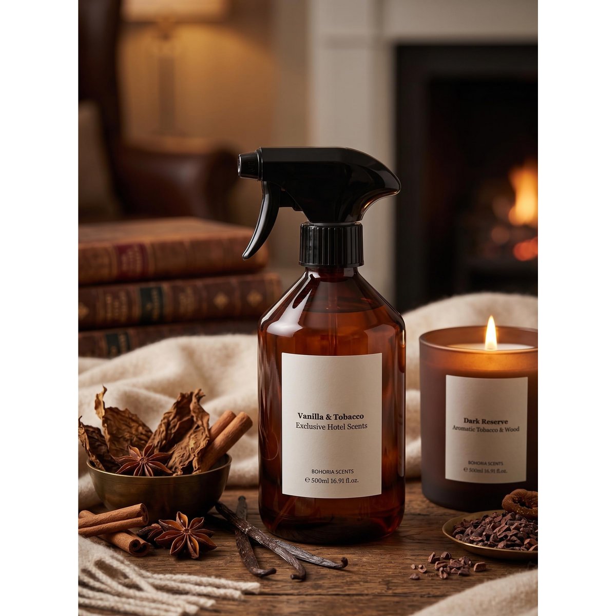 Room spray Vanilla & Tobacco 500ml vanilla, tobacco & cocoa