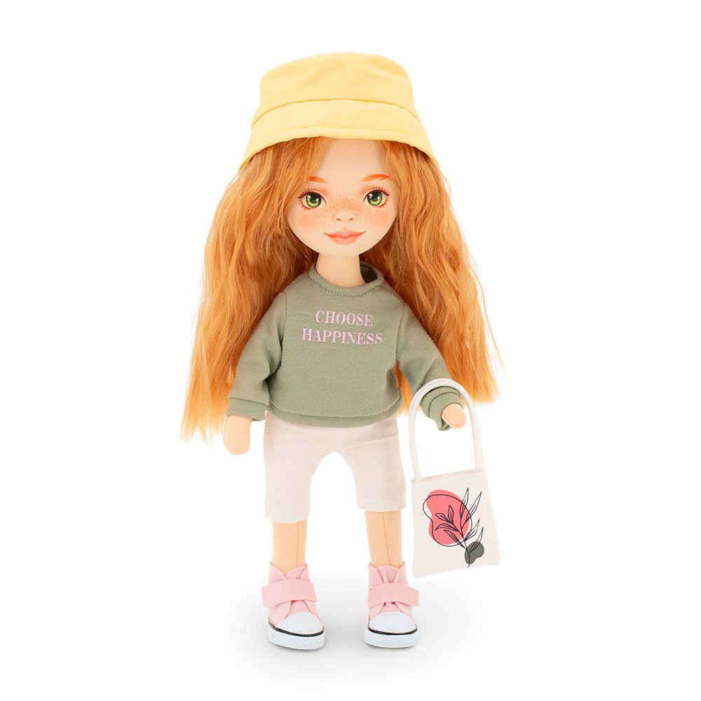 Soft toy,  Sweet Sisters - Sunny in a Green Sweatshirt + bonus accessories set (35cm)