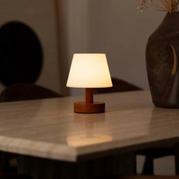 Teddy kastanjebruine houten oplaadbare tafellamp
