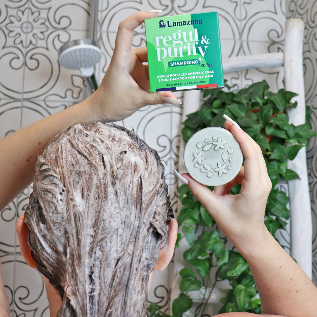 Shampoing solide cheveux gras - Spiruline et argile verte - Regul & Purify