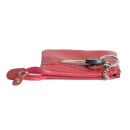 Portachiavi In 11 Colori - Portachiavi In Pelle - Con 2 Tasche Con Cerniera