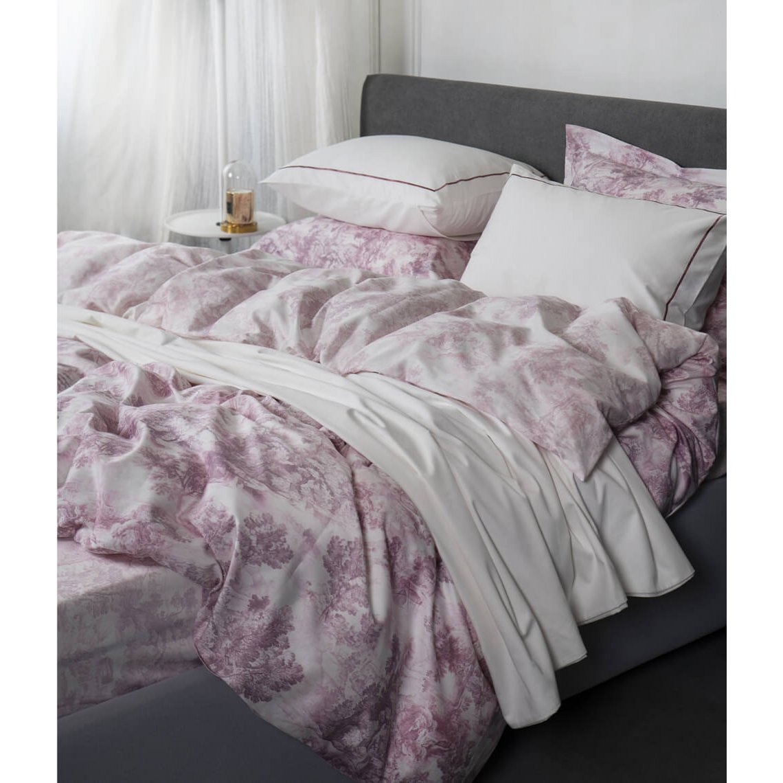 Satijnen beddengoedset Toile Mouve