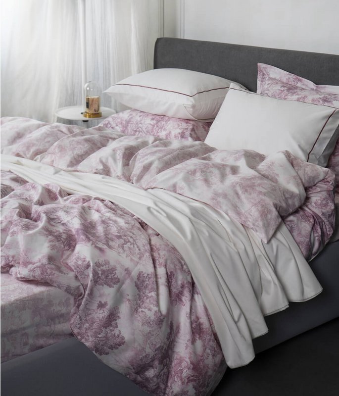 Satin sengetøj sæt Toile Mouve