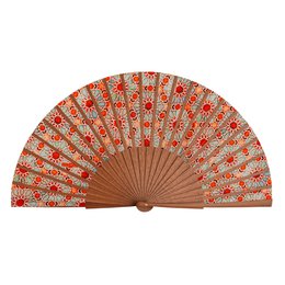 Islamische Kunst inspirierte Handfan Zellige Orange