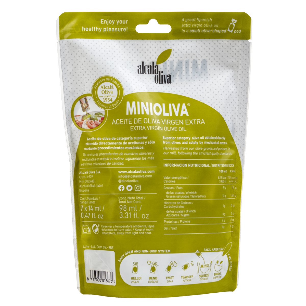 Olio Extravergine di Oliva (7 monoporzioni x 14 ml)