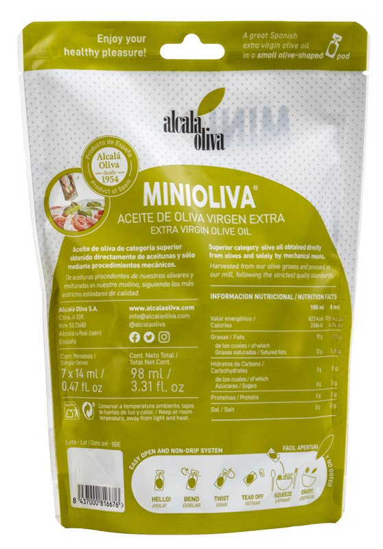 Ekstra jomfru olivenolie (7 enkelt portioner x 14 ml)