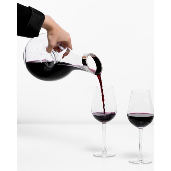 Karafka EDZARD Gordon, ręcznie dmuchane szkło kryształowe z platynowym brzegiem, wysokość 30 cm, pojemność 1,2 l