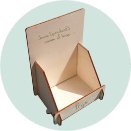 Wooden display for cards or small items