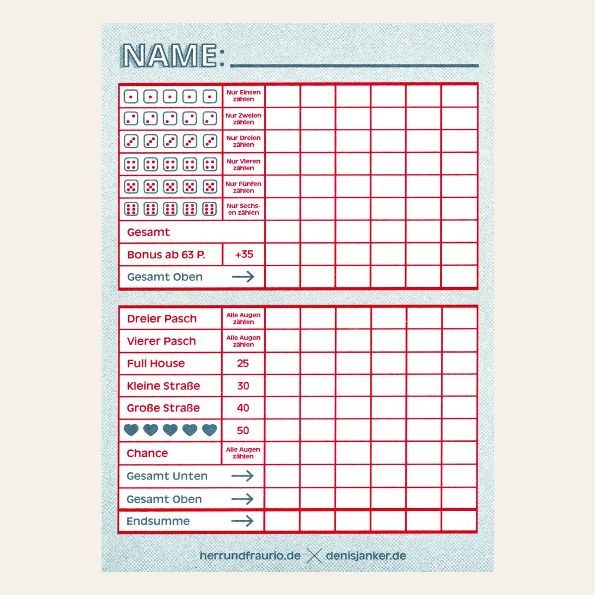 Risography - Cube game - Teal (9.7 x 13.8 cm)