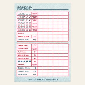 Risographie – Würfelspiel – Teal (9,7 x 13,8 cm)