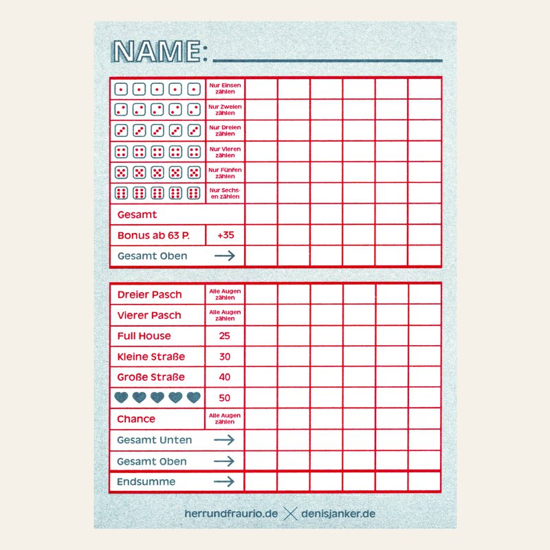 Risography - Cube game - Teal (9.7 x 13.8 cm)