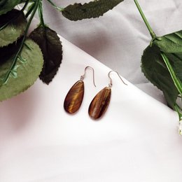 Tiger Eye Sterling Silver Oorbellen, Tiger Eye Teardrops, Tiger Eye Drop Oorbellen, Gemstone Oorbellen | door nlanlaVictory