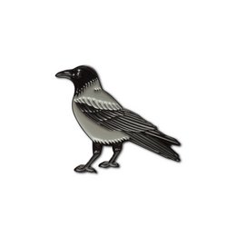Emaille Pin „Kapuzenkrähe“