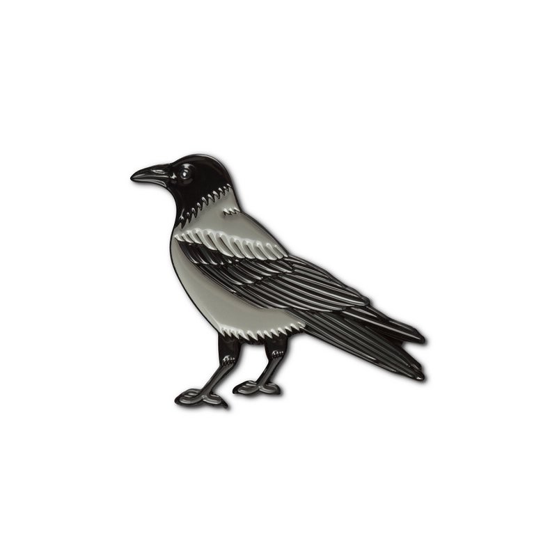 Emaille Pin „Kapuzenkrähe“
